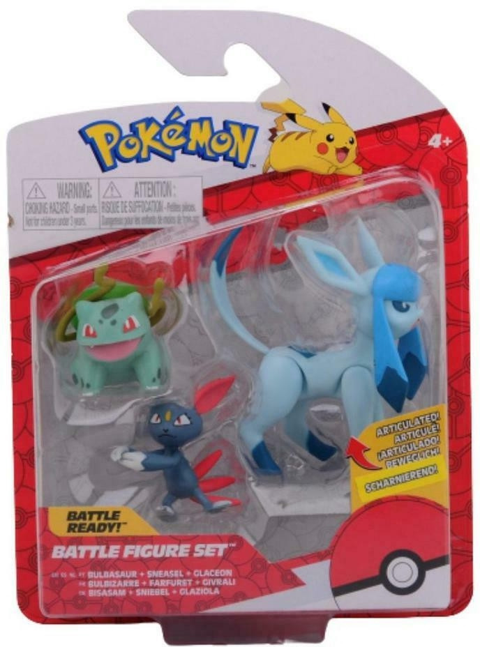 Pokemon - Batte Feature Figure - Bulbasaur + Sneasel + Glaceon