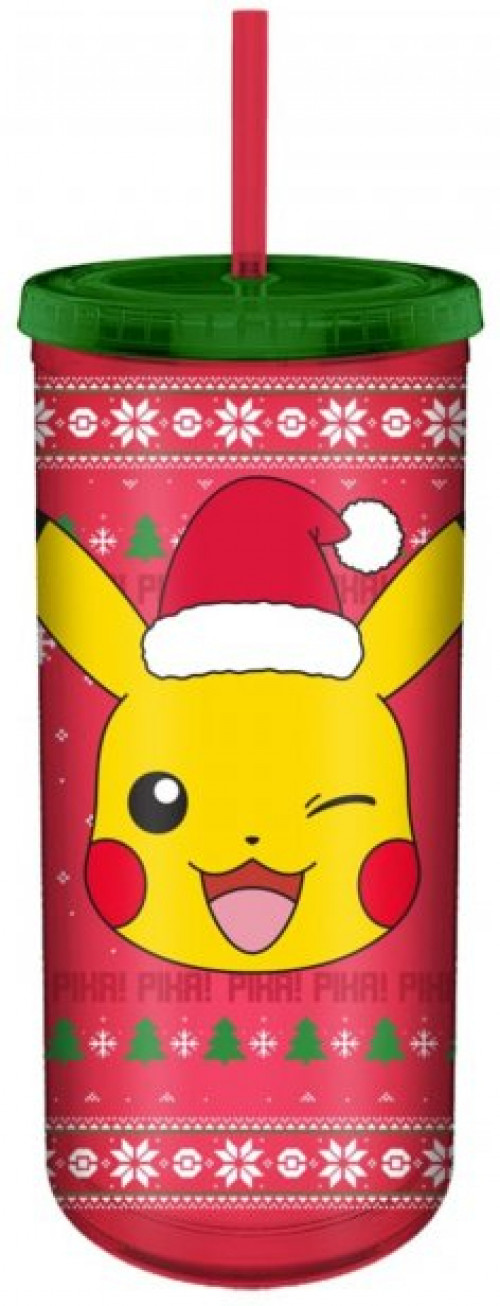 Pokemon Holiday Pikachu Travel Cup with Straw