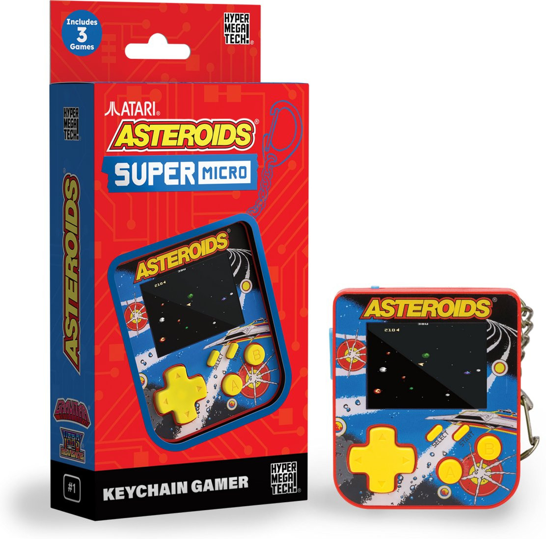 Evercade Super Micro Keychain Gamer - Atari Asteroids afbeelding