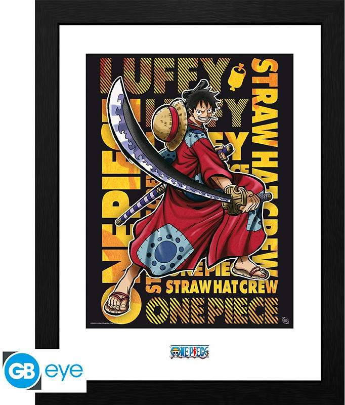 One Piece Framed Print - Luffy in Wano (30x40cm) afbeelding