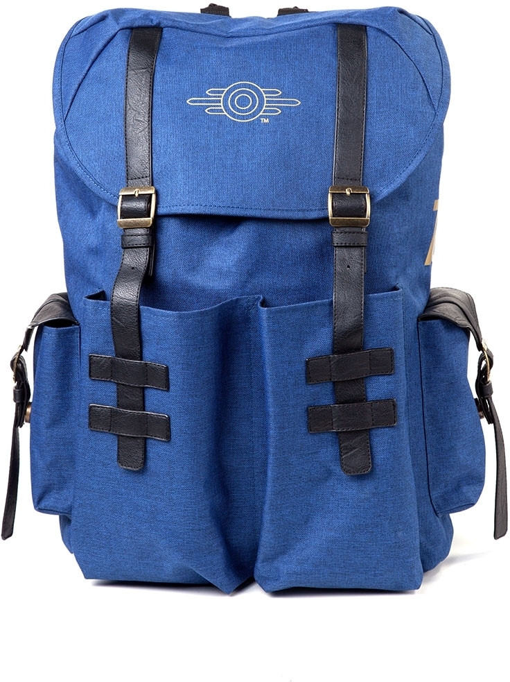 Difuzedbioworld Fallout 76 Gold Foil Logo Printend Solid Blue Melange Backpack difuzedbioworld kopen in de aanbieding Difuzedbioworld Fallout 76 Gold Foil Logo Printend Solid Blue Melange Backpack difuzedbioworld kopen in de aanbieding