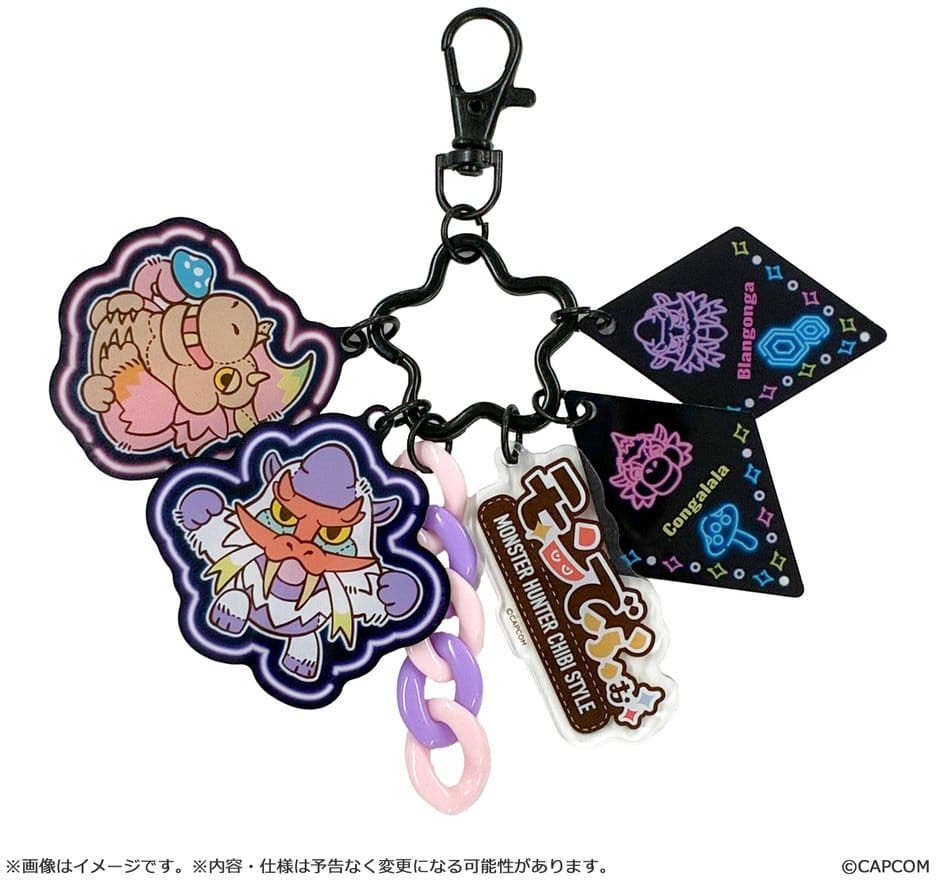 Monster Hunter Chibi Style Acrylic Keychain Multi Charm - Blangonga & Congalala