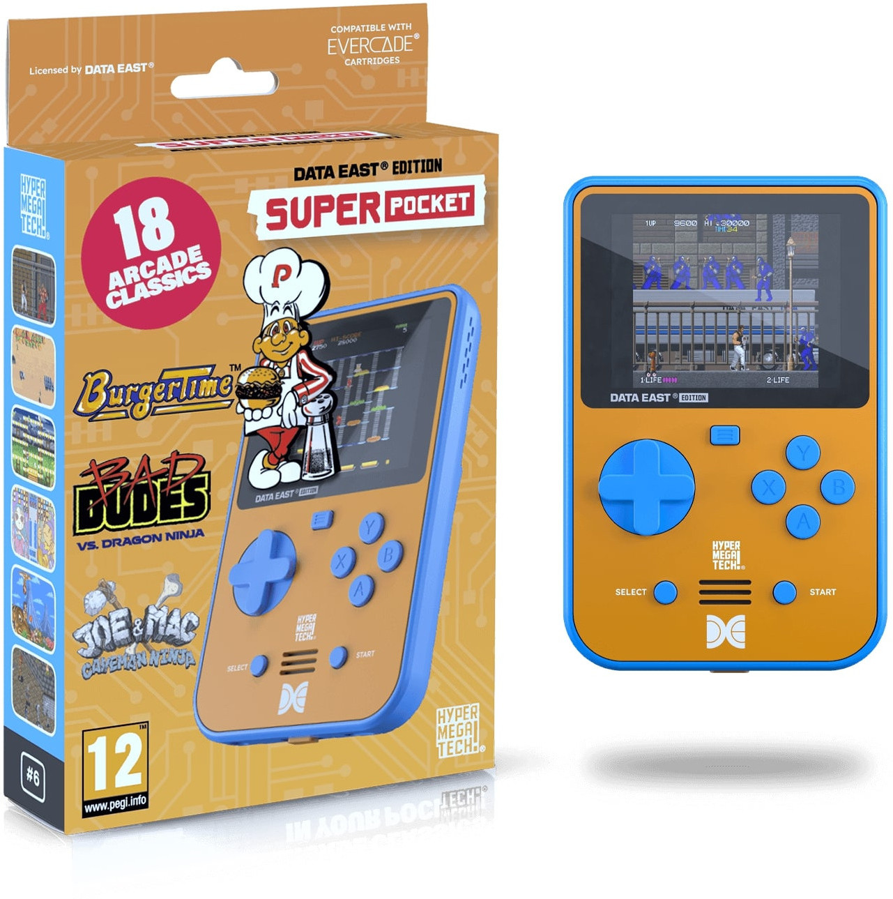 Super Pocket Gaming Handheld - Data East (18 games) afbeelding
