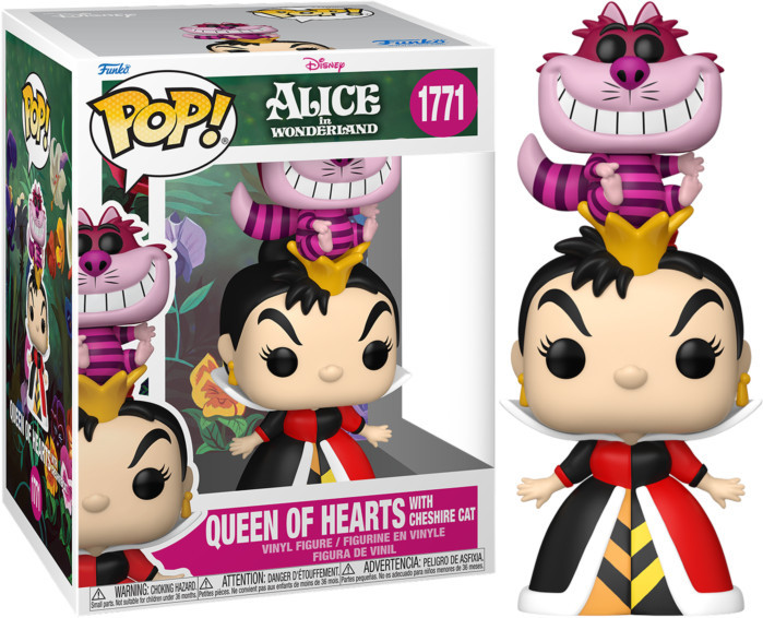 Alice in Wonderland Premium Funko Pop Vinyl: Queen of Hearts with Cheshire Cat