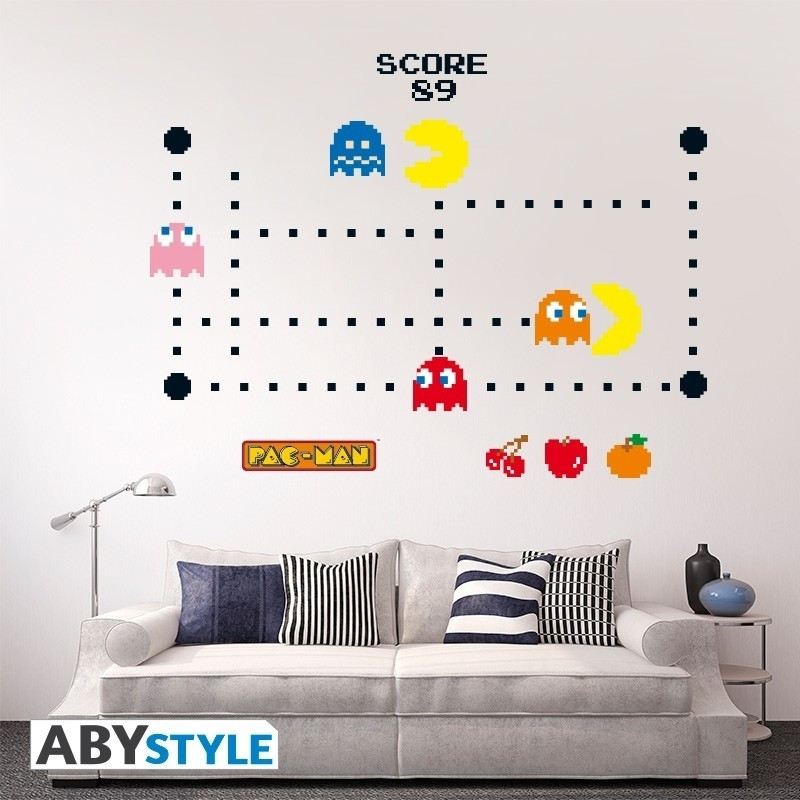 Pac-Man Wall Stickers Characters & Maze