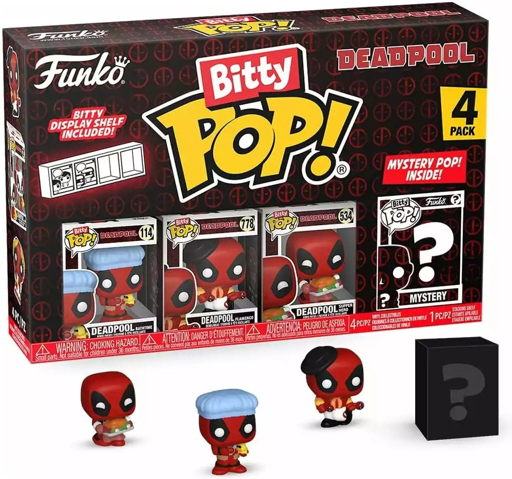 Deadpool Funko Bitty Pop! 4-Pack: Deadpool Bathtime / Deadpool Flamenco / Deadpool Supper Hero