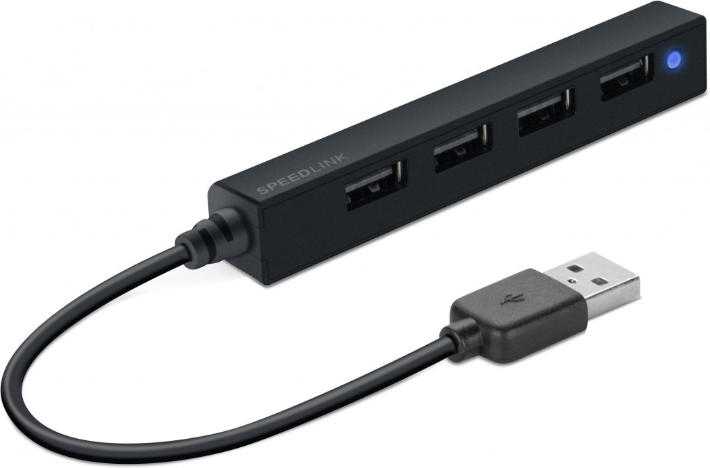 Speedlink Snappy Slim USB Hub 4-Port (Zwart)