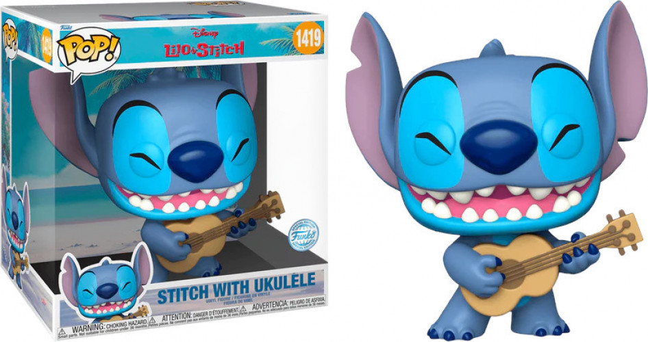 Disney Lilo & Stitch Funko Pop Vinyl: Stitch with Ukulele (Special Edition) afbeelding