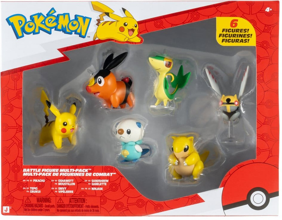 Pokemon Battle Figure Multi Pack (Pikachu & Snivy + 4 Figures)