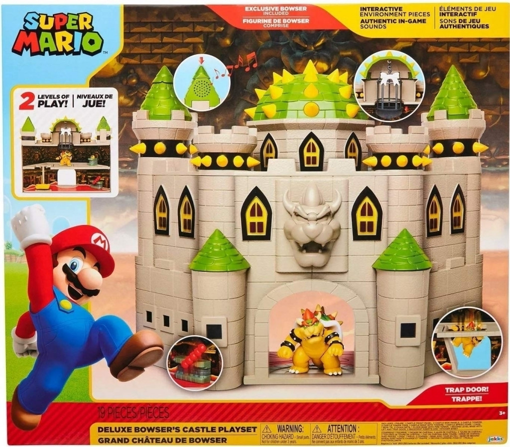 Super Mario Action Figure Deluxe Bowser's Castle Playset