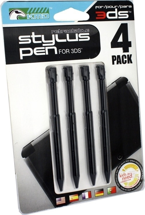 Retractable Stylus 4 Pack Pen Set Aluminum/Black (KMD)