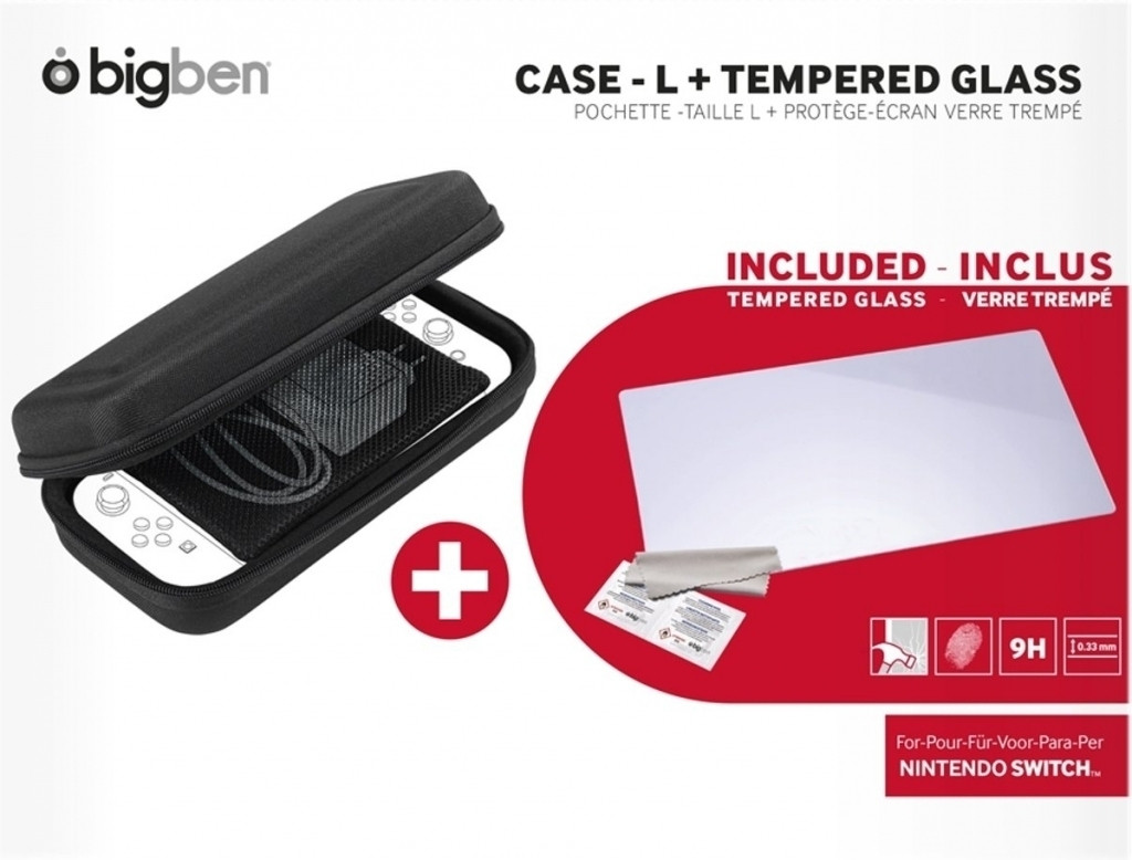 Big Ben Transport Case - L (Zwart) + Tempered Glass Screen Protector