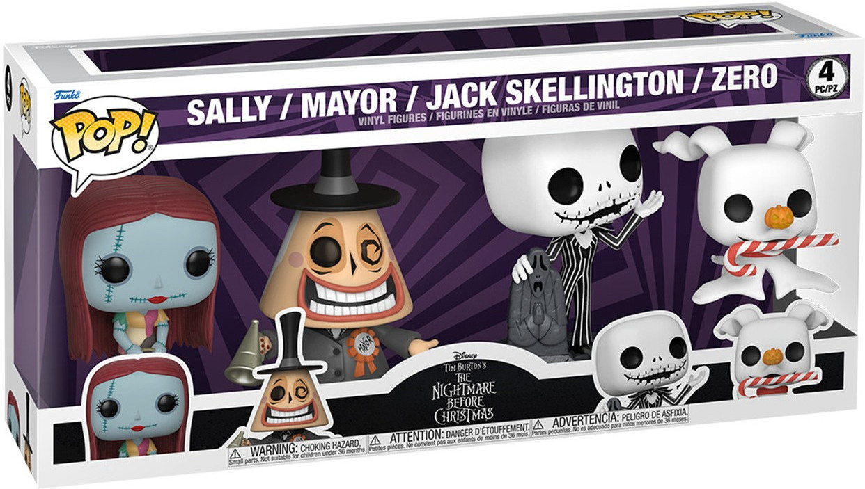 Disney The Night Before Christmas Funko Pop Vinyl 4-Pack: Sally / Mayor / Jack Skellington / Zero