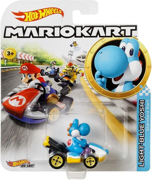Hot Wheels Racebaanauto Mario Kart Yoshi 1:64 Die-cast Blauw