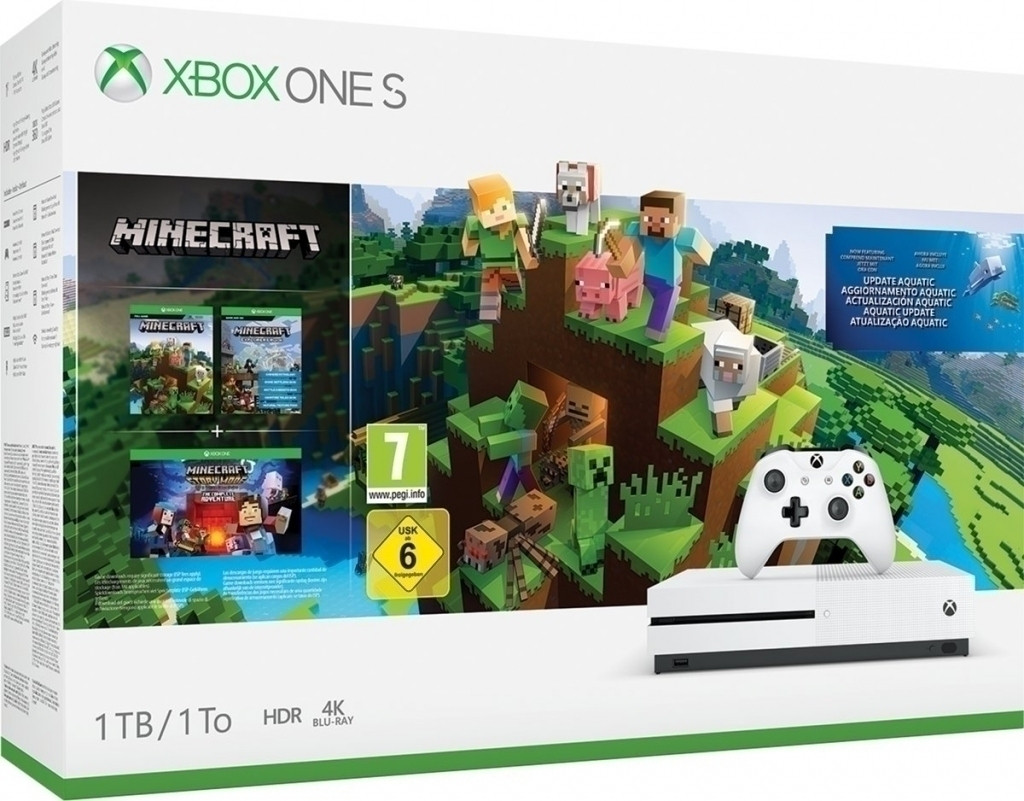 Microsoft Xbox One S 1Tb Minecraft Aquatic Bundle microsoft kopen in de aanbieding