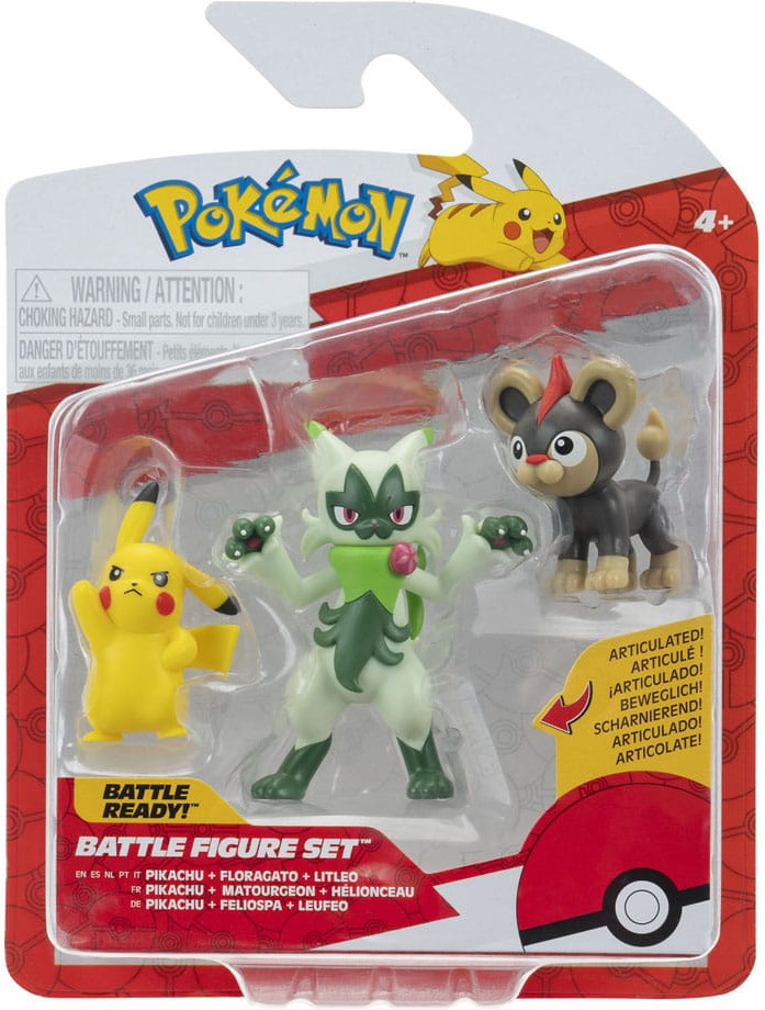 Pokemon Battle Figure Pack - Litleo, Pikachu & Floragato afbeelding