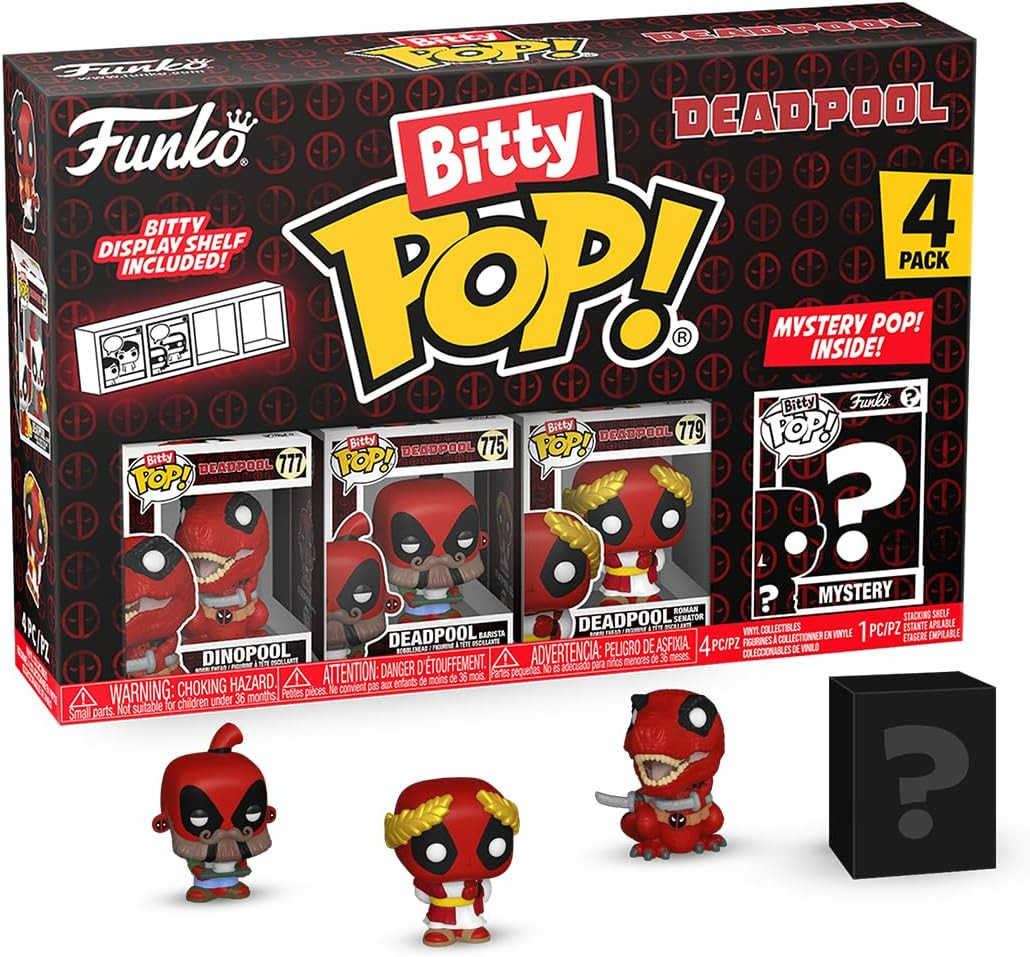 Deadpool Funko Bitty Pop! 4-Pack Dinopool / Deadpool (Barista) / Deadpool (Roman Senator)