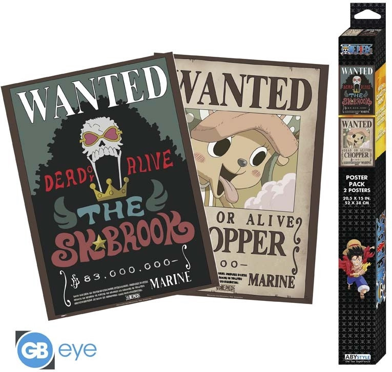 One Piece Chibi Poster Set - Wanted Chopper & Brook