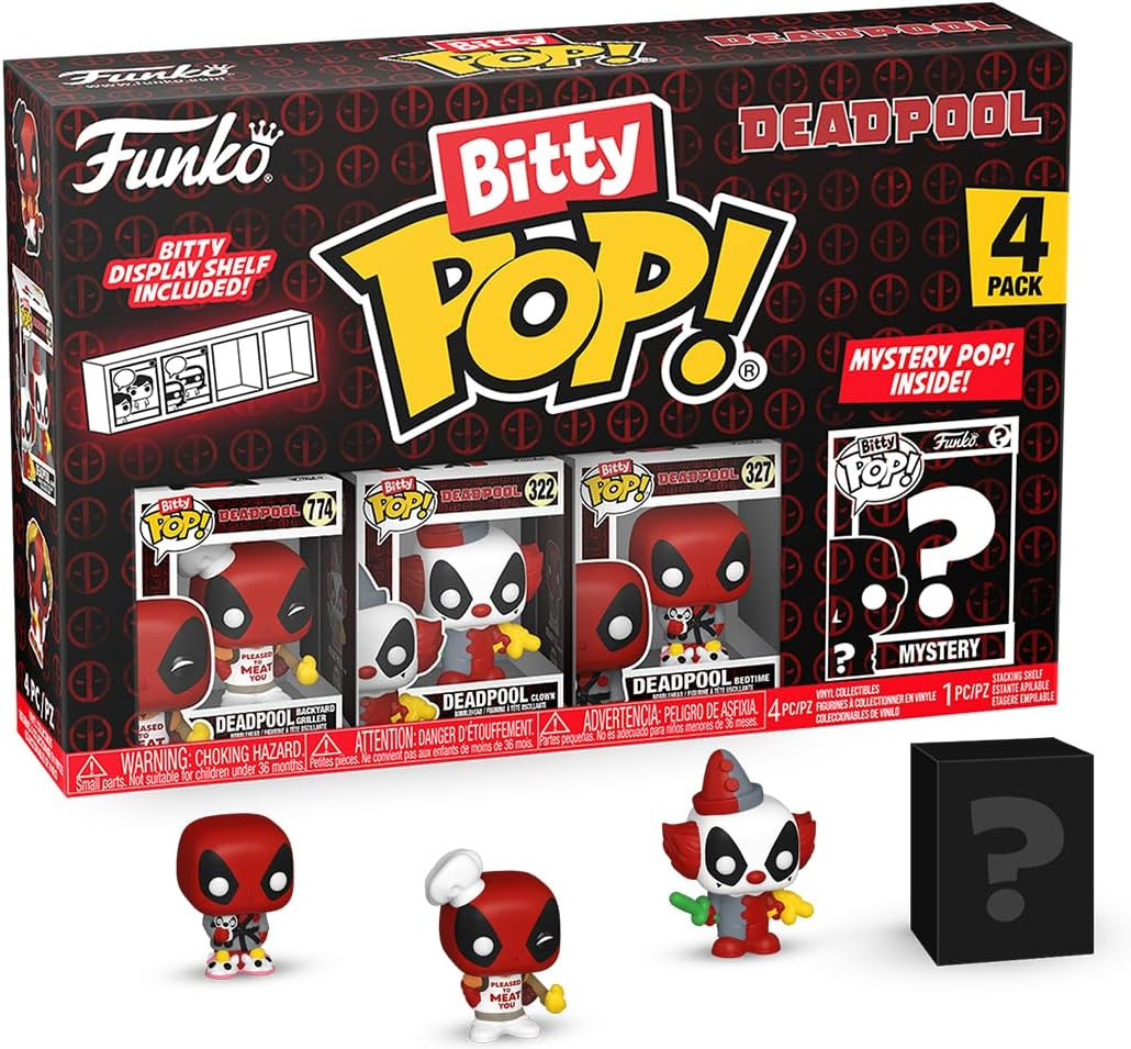 Deadpool Funko Bitty Pop! 4-Pack: Deadpool Backyard Griller / Deadpool Clown / Deadpool Bedtime