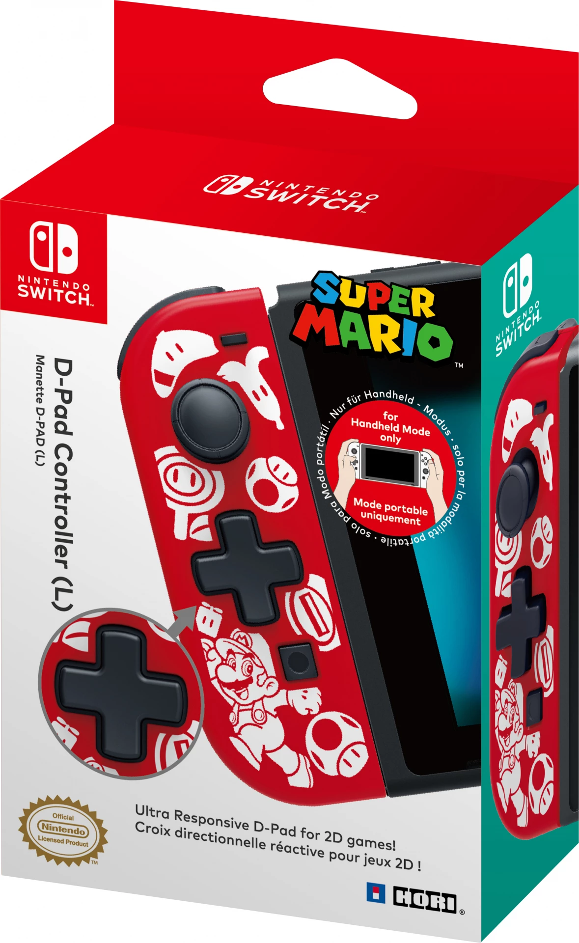 Hori Officieel licensed D-Pad Controller - Geschikt voor Nintendo Switch - New Super Mario Design