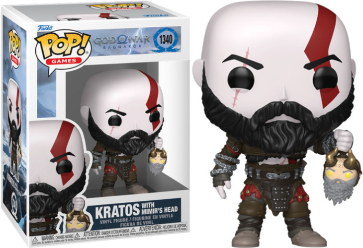 God of War: Ragnarok Funko Pop Vinyl Figure: Kratos with Mimir's Head
