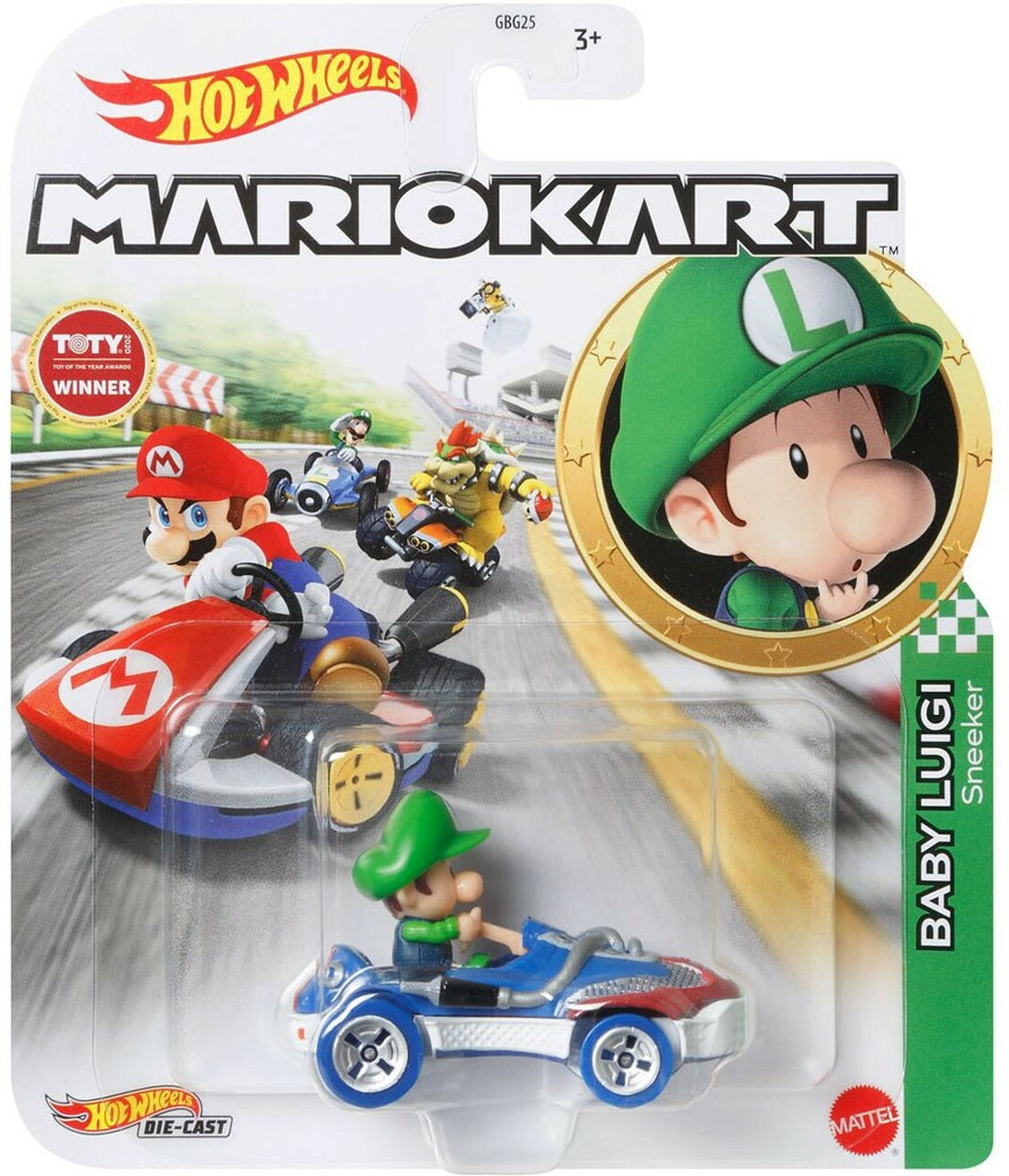 Hot Wheels Mario Kart - Baby Luigi Sneeker Kart