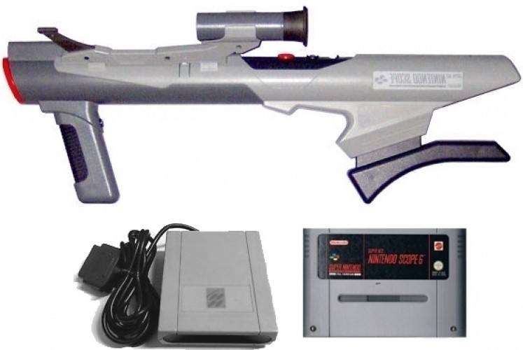 Image of Nintendo Super Scope (Gun) + Nintendo Scope 6