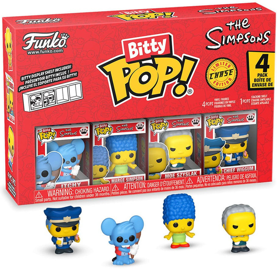 The Simpsons Funko Bitty Pop! 4-Pack Itchy / Marge Simpson / Moe Szyslak / Chase Figuur