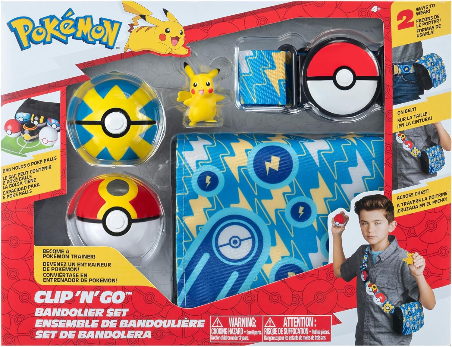 Pokemon Clip 'N Go Bandolier Set - Pikachu (Repeat/Quick Ball) afbeelding