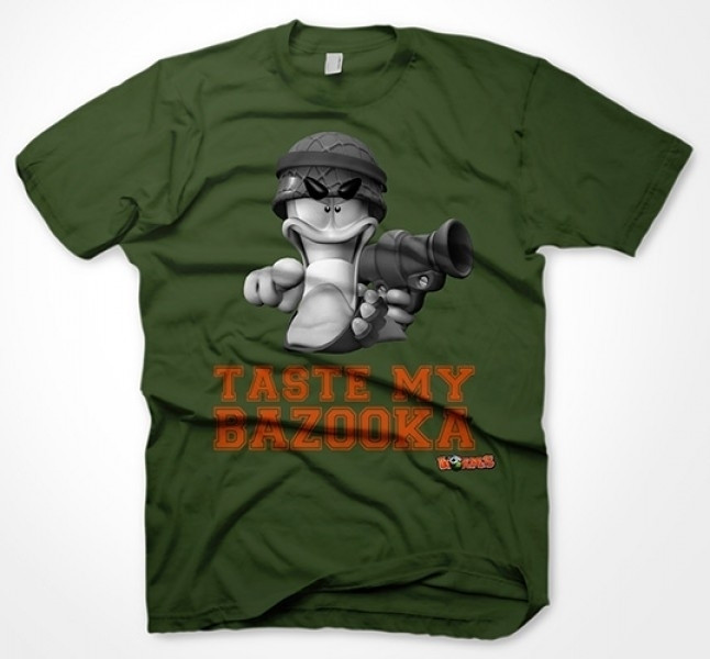 Image of T-Shirt Worms - Taste my Bazooka, military green