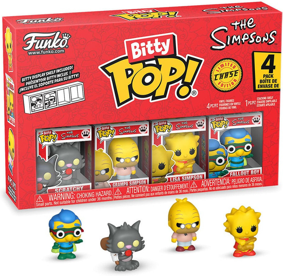 The Simpsons Funko Bitty Pop! 4-Pack Scratchy / Grampa Simpson / Lisa Simpson / Chase Figuur