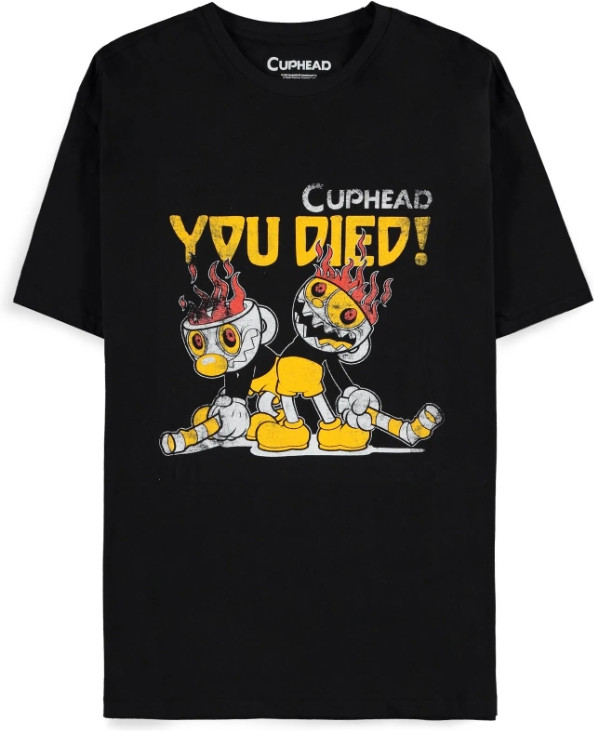 Cuphead Heren Tshirt -M- You Died Zwart