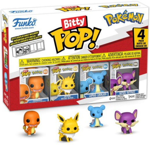 Pokémon Funko Bitty Pop! 4-Pack Charmander / Jolteon / Lapras / Rattata