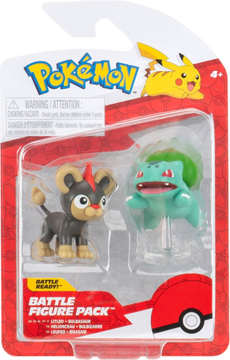 Pokémon - Litleo & Bulbasaur Jazwares Battle Figure Actiefiguren