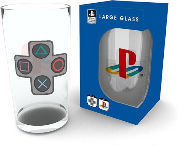 Playstation Large Glass -Classic Logo afbeelding