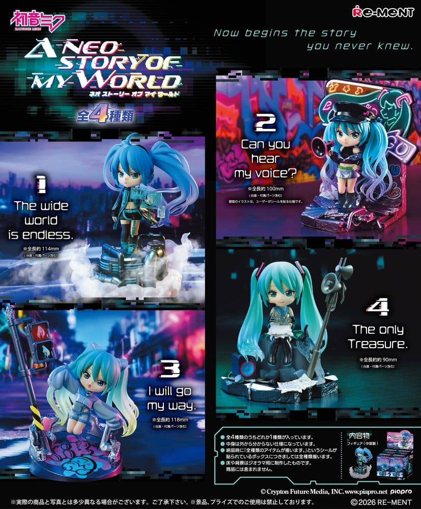 Re-Ment Hatsune Miku Mini Figures Complete Box - Neo Story (4 Figures)