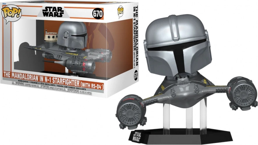 Star Wars Funko Pop Vinyl: The Mandalorian in N-1 Starfighter with R5-D4 afbeelding