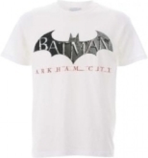 Image of Batman Arkham City Logo White T-Shirt