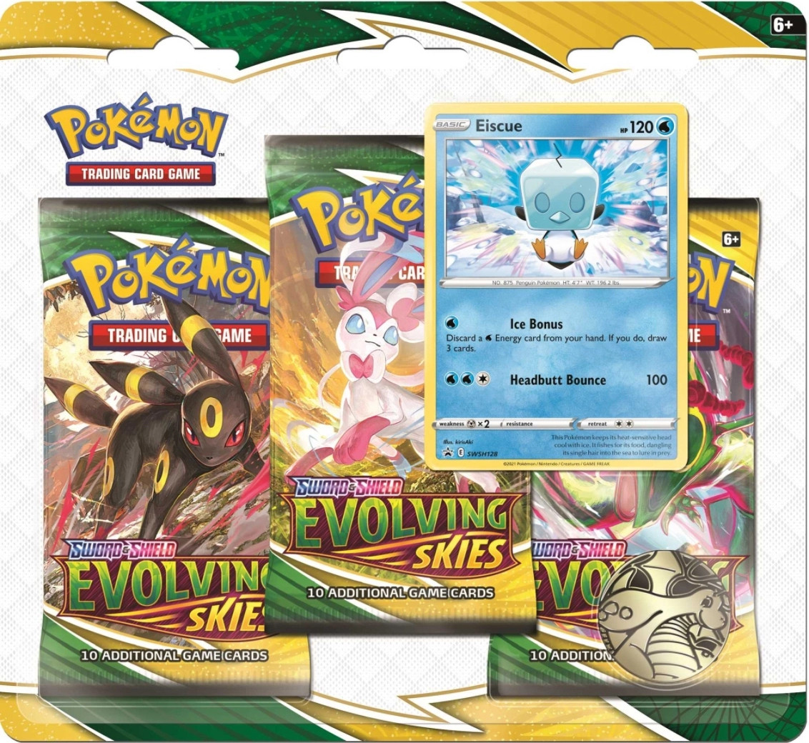 Pokemon TCG Sword & Shield Evolving Skies Booster 3-Pack - Eiscue
