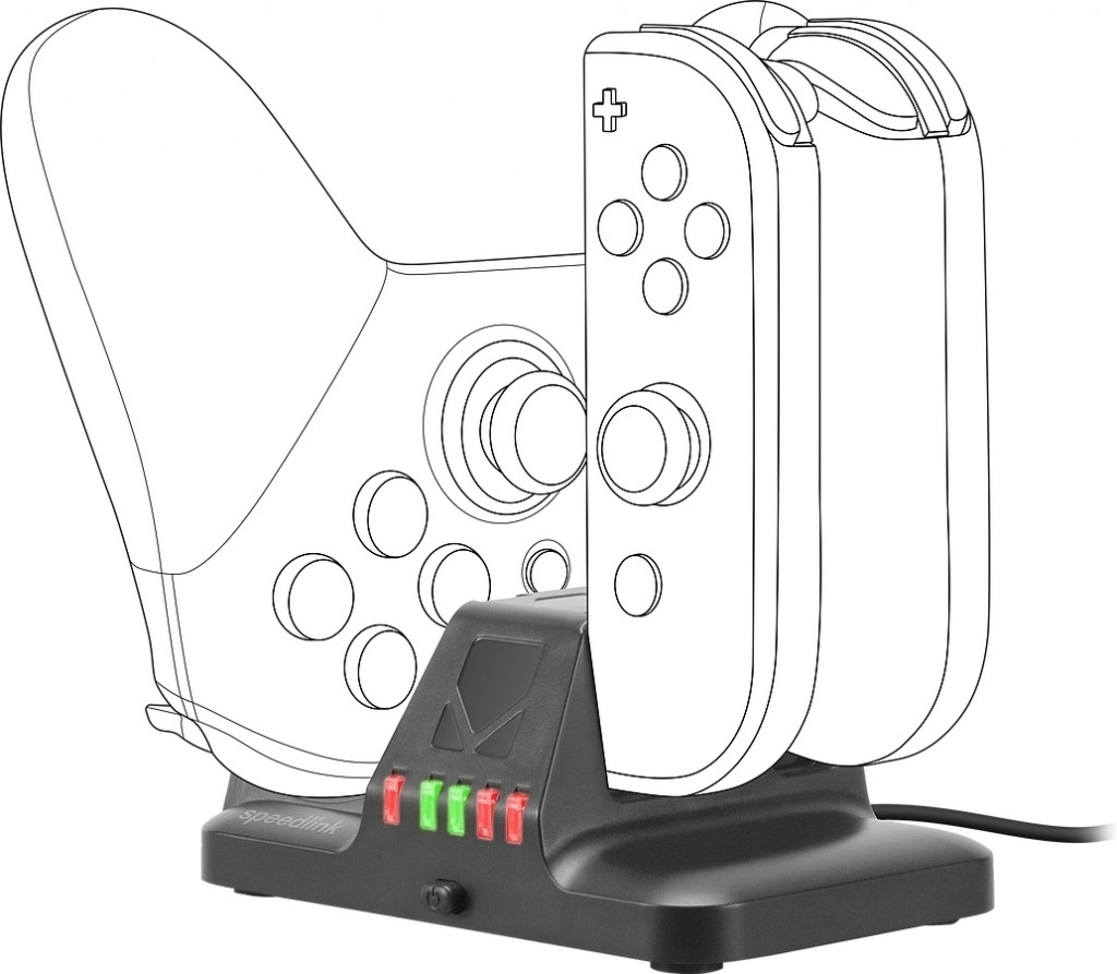 Speedlink QUAD Multi-Charger voor Nintendo Switch Joy-Con - Black