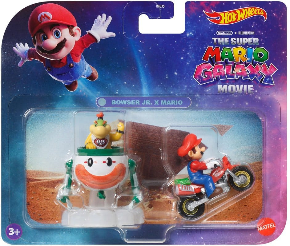 Hot Wheels Mario Kart 2-Pack - Mario & Bowser Jr. (The Super Mario Galaxy Movie)