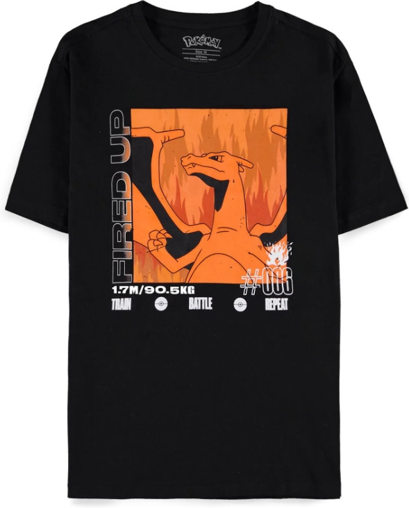 Pokémon Heren Tshirt -2XL- Charizard Zwart
