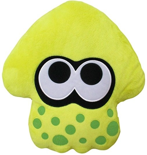 Splatoon 2 Pluche Pillow - Inkling Squid Neon Yellow