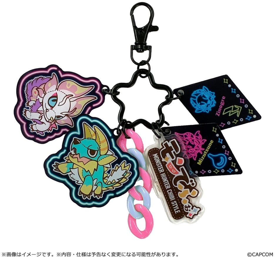 Monster Hunter Chibi Style Acrylic Keychain Multi Charm - Zinogre & Mizutsune