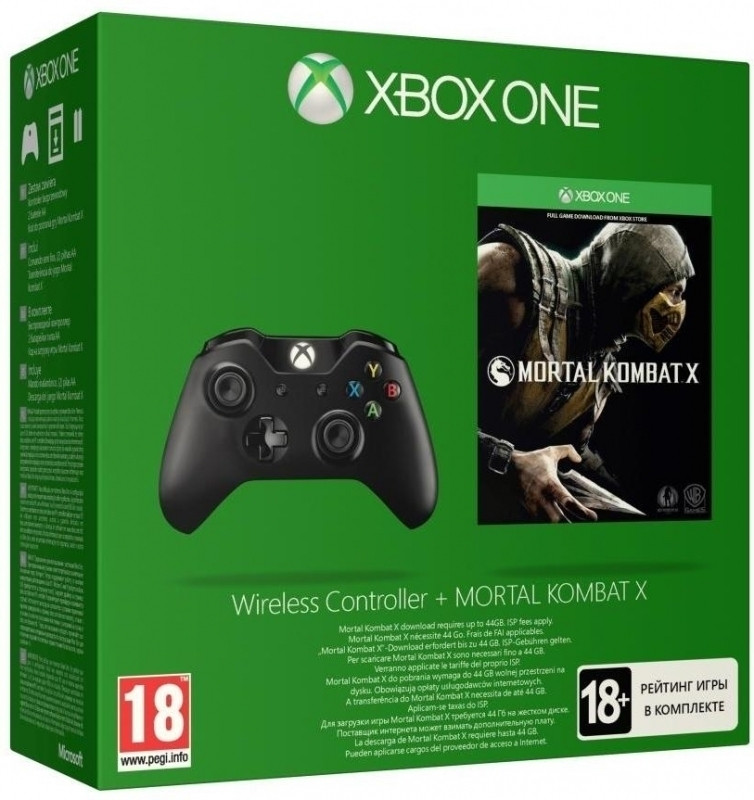 Image of Microsoft Xbox One Wireless Controller + Mortal Kombat X (voucher)