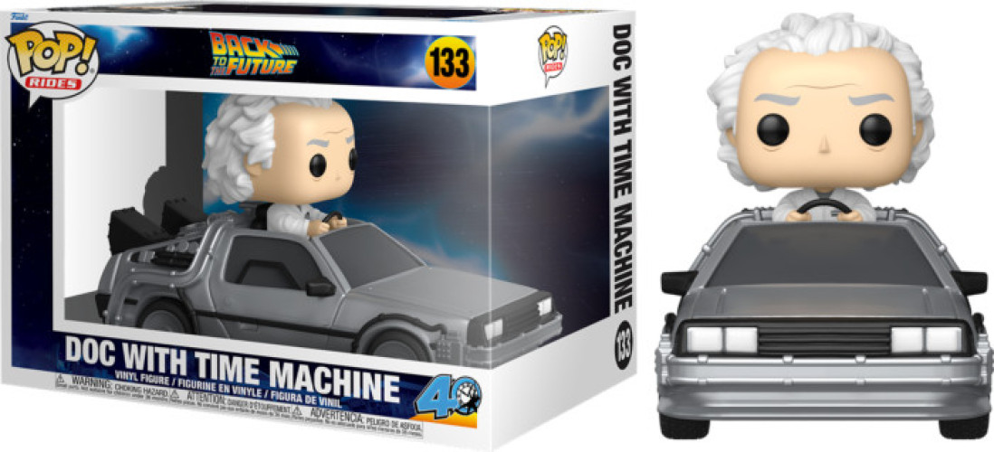 Back to the Future Funko Pop Rides Vinyl: Doc with Time Machine afbeelding