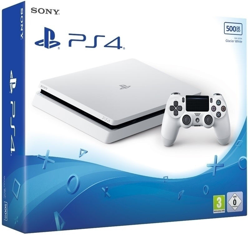 Image of Playstation 4 Slim (Glacier White) 500GB (+ Extra Dual Shock Controller)