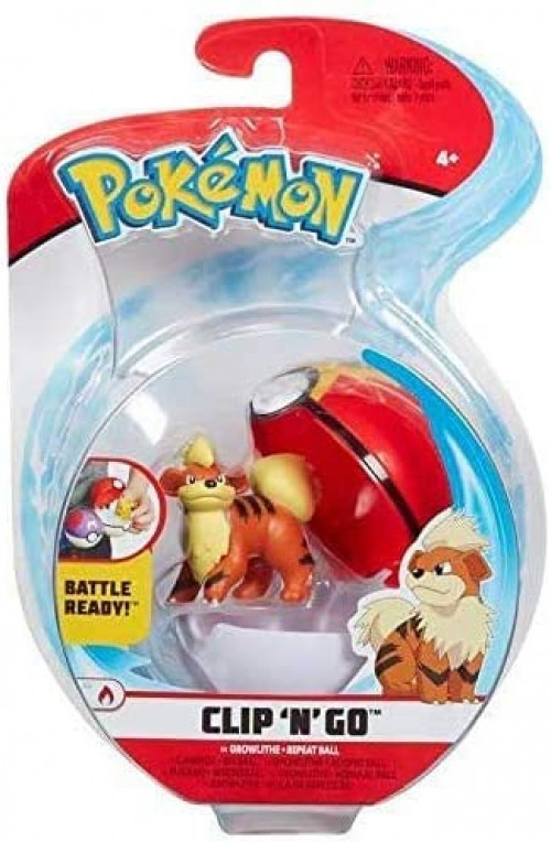 Pokemon Figure - Growlithe + Repeat Ball (Clip 'n' Go)