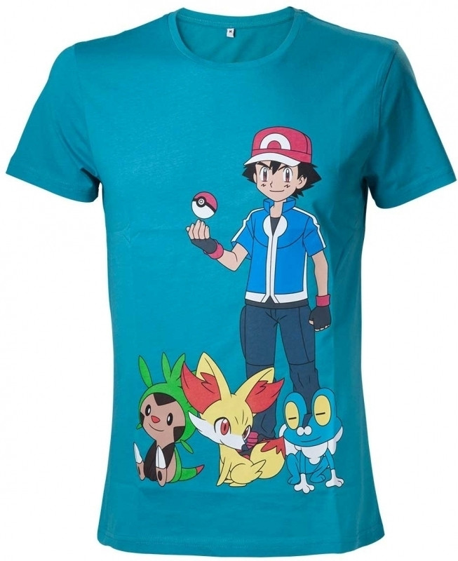 Pokemon - Ash Ketchum Aqua Green T-Shirt