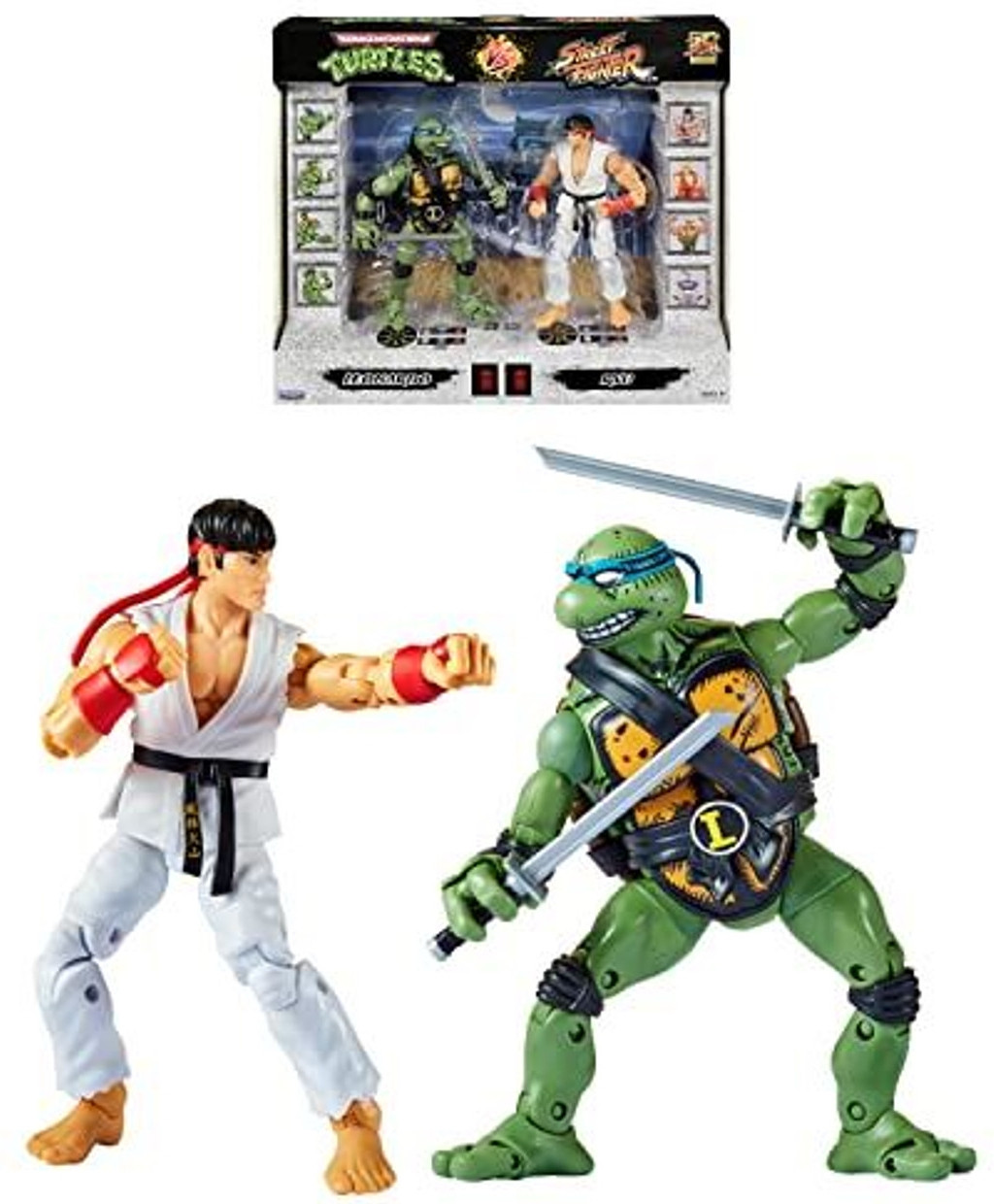 Teenage Mutant Ninja Turtles & Street Fighter Action Figure Double Pack - Leonardo & Ryu